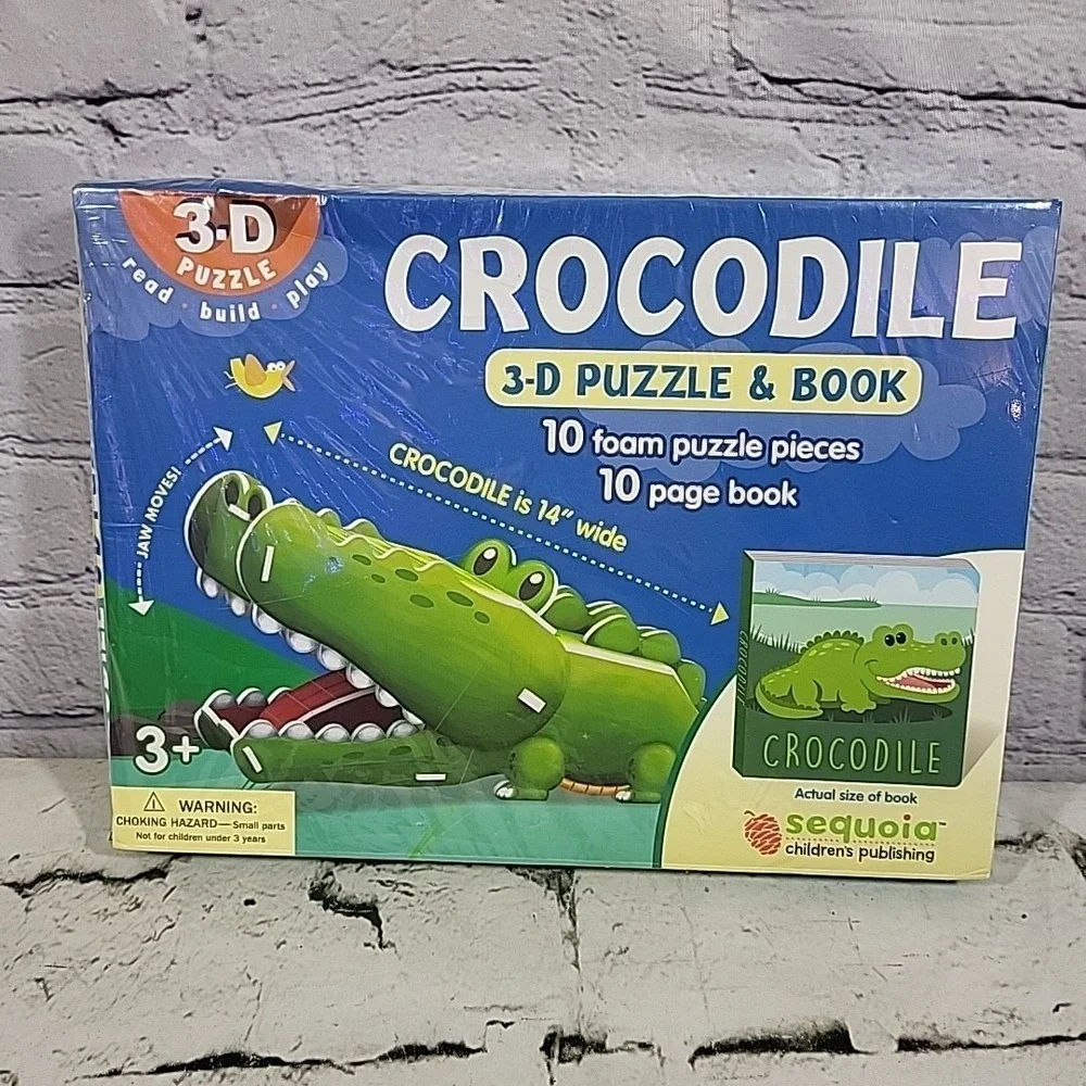 Crocodile 3-D Puzzle & Book‎ by Sequoia Children's Publishing New Damaged Box